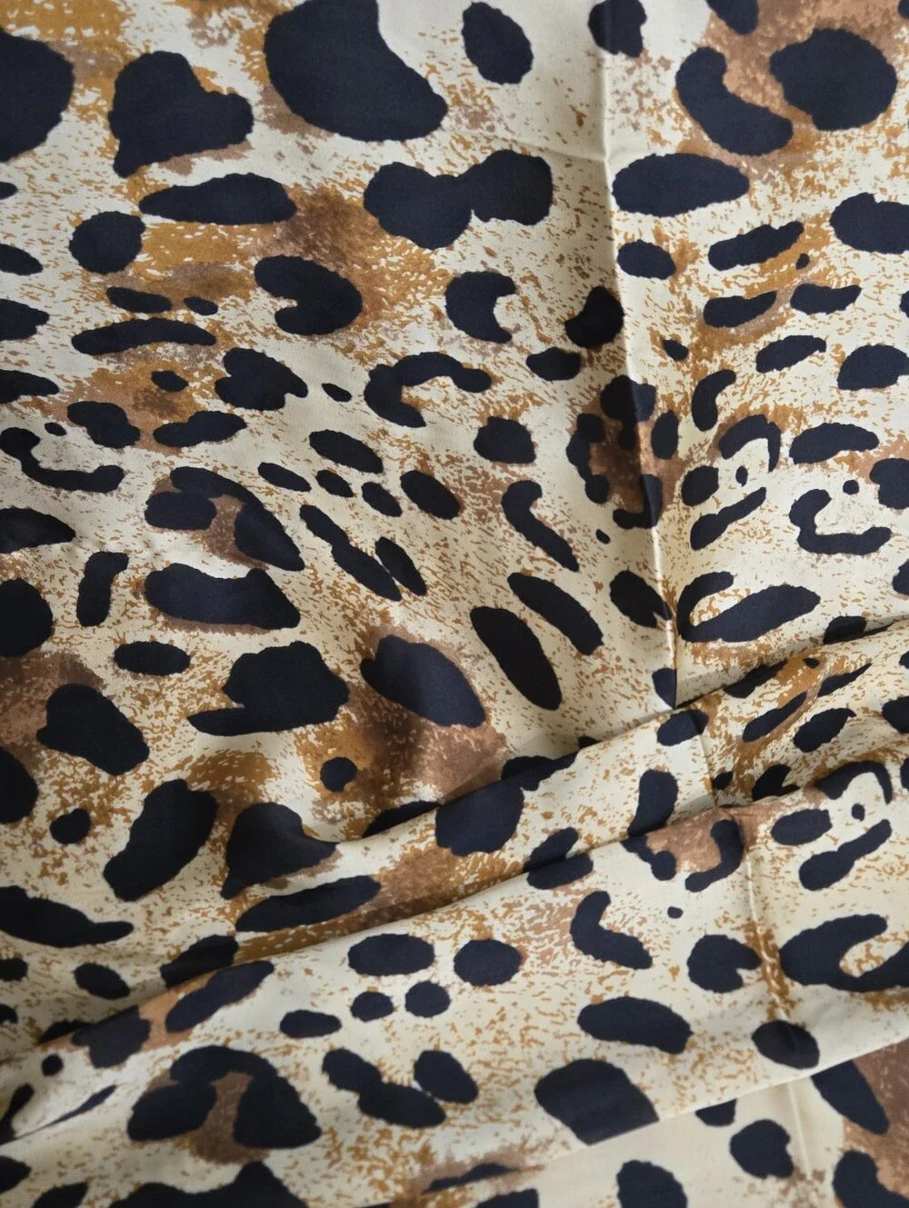 Scarf - Brown / Black Cheetah, 100% Feels Like Silk